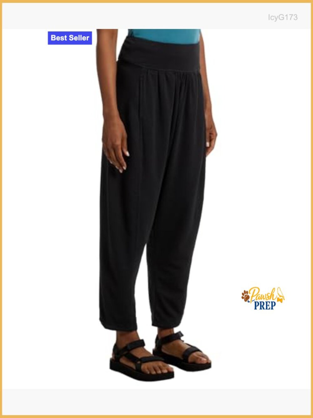 Relaxed Fit Harem Yoga Pants, Mid-Rise Pull On, Lightweight - Picture 2 of 4